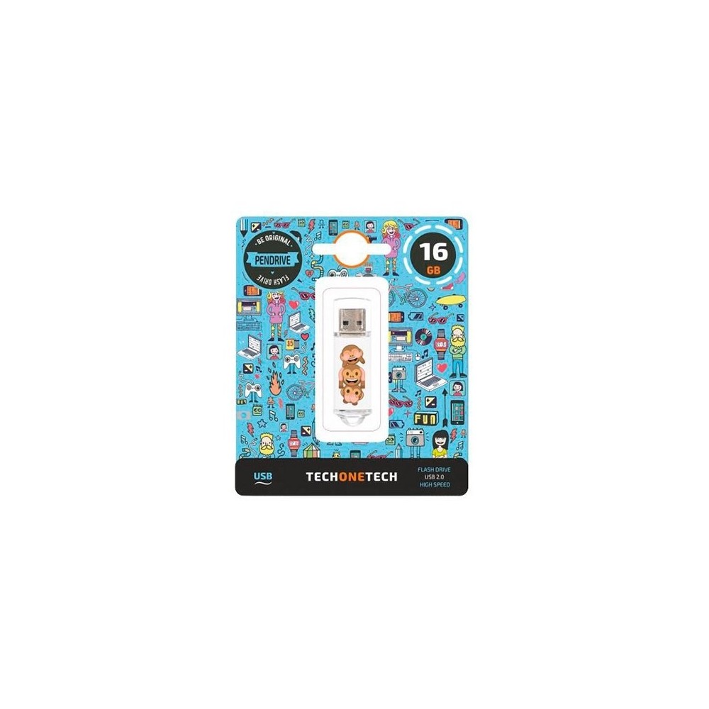 PENDRIVE 16GB TECH ONE TECH NO EVIL MONKEY