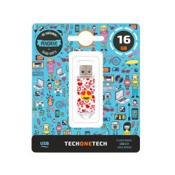 PENDRIVE 16GB TECH ONE TECH EMOJITECH HEART-EYES