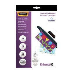 FELLOWES PLASTIC COVERS A4 - 25 PCS - 80 MIC