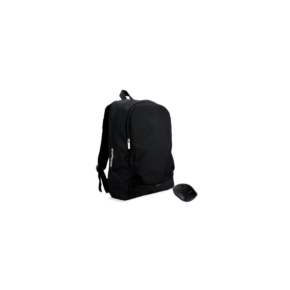 BACKPACK LAPTOP 15.6 Acer + MOUSE STARTER KIT BK FABRIC/ACCESSORY POCKETS/RATON INALAMBRICO NP.ACC11.029