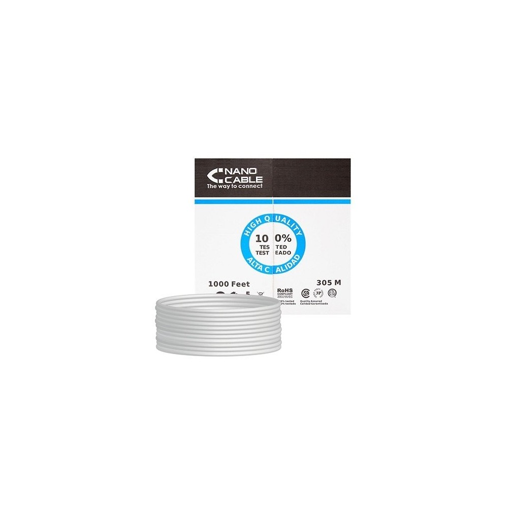 CABLE NETWORK UTP CAT5 RJ45 NANOCABLE 305M RIGID