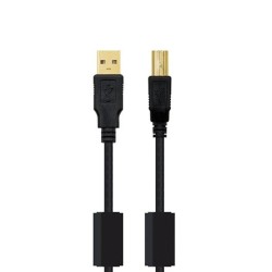 NANOCABLE CABLE HQ FERRITA USB(A) TO USB(B)  2M BK