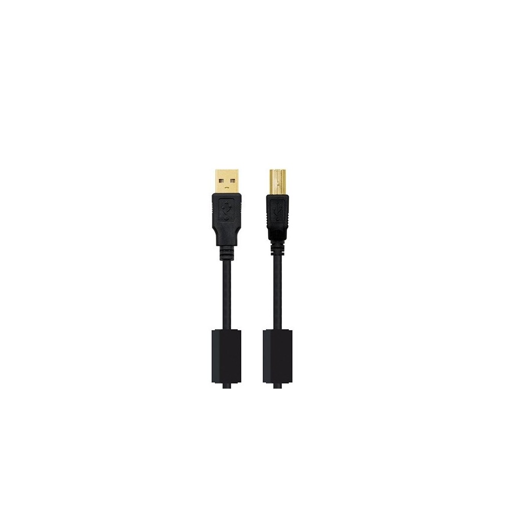 NANOCABLE CABLE HQ FERRITA USB(A) TO USB(B)  2M BK
