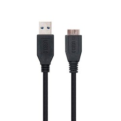 USB CABLE (A) 3.0 A MICRO USB (B) NANOCABLE 1M BLACK