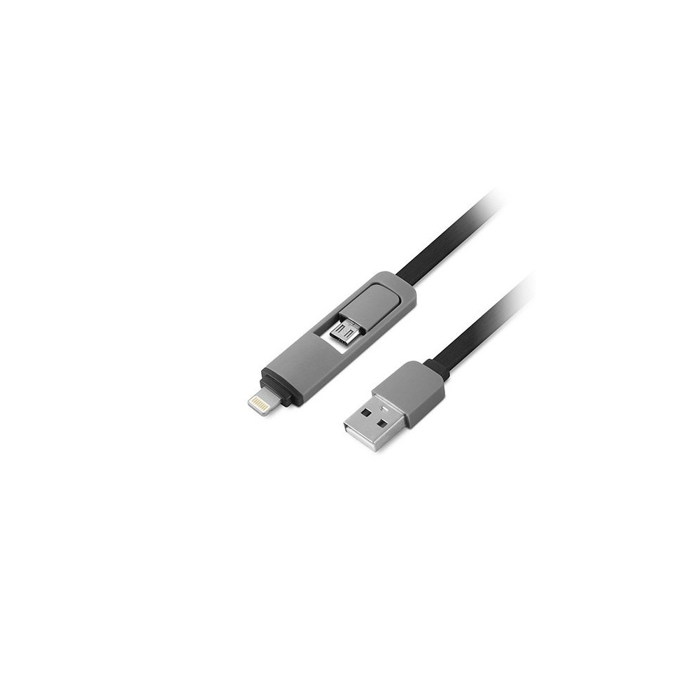 1LIFE CABLE USB(A) A LIGHTNING/MICROUSB 1M BLACK