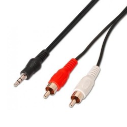 AISENS AUDIO CABLE 1XJACK 3.5M TO 2XRCA M BLACK