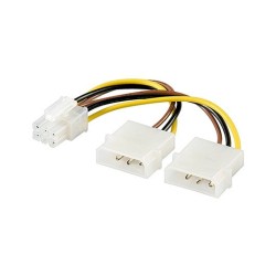 AUXILIARY VGA POWER CABLE 2x5.25 TO PCIE 6PIN