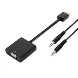 VIDEO ADAPTER HDMI M TO AISENS SVGA F+AUDIO BLACK