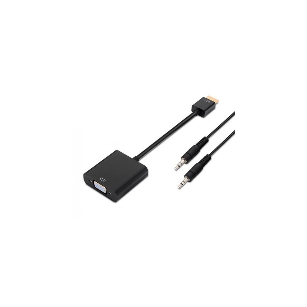 VIDEO ADAPTER HDMI M TO AISENS SVGA F+AUDIO BLACK