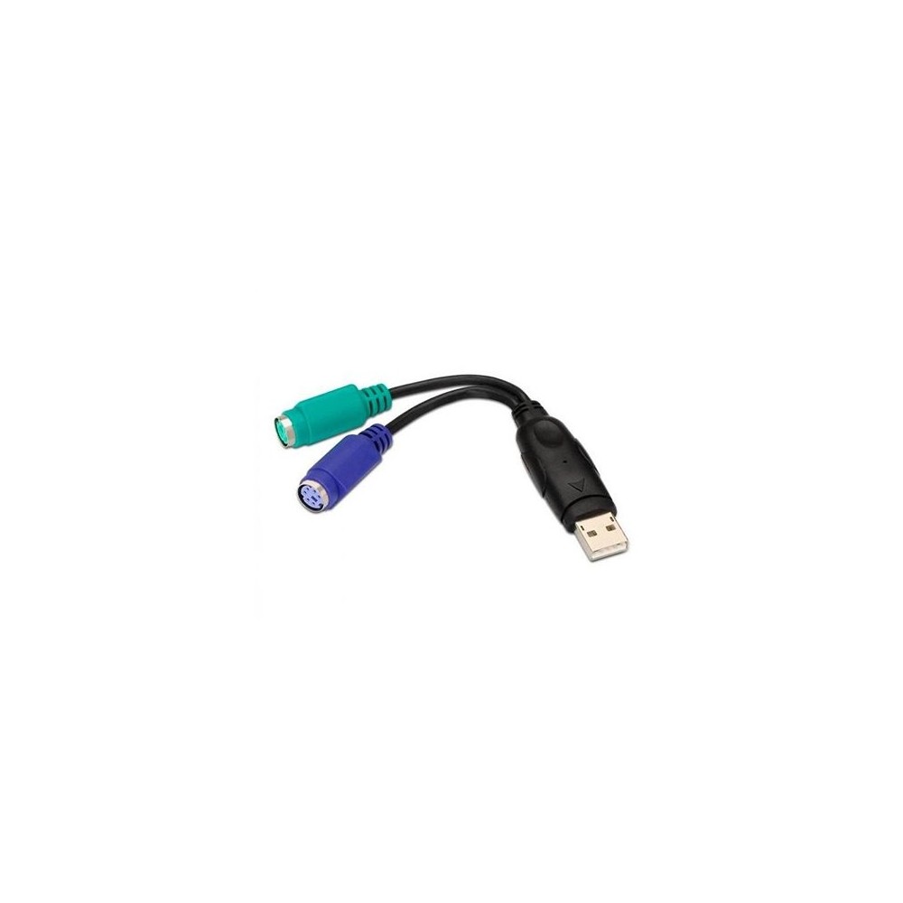 AISENS ADAPTER USB(A) TO 2XPS2 F 15CM BLACK