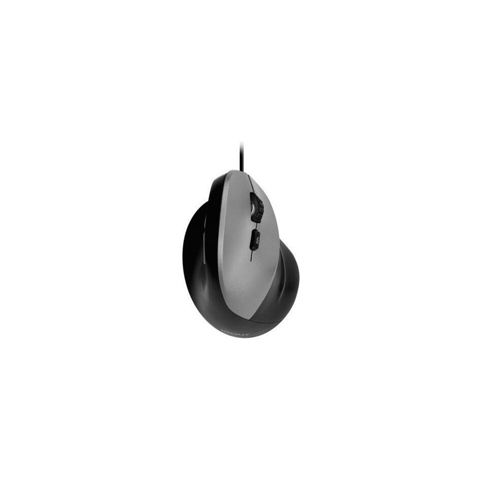 MACALLY OPTICAL MOUSE ERGOPALM BLACK/SILVER