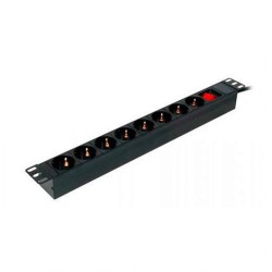 PHASAK 8 SOCKETS 1U RACK WITH SWITCH