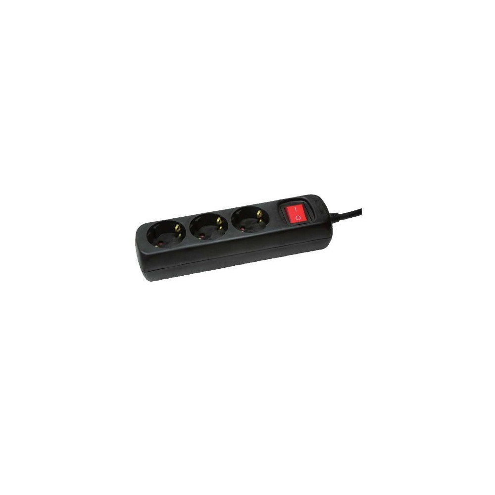 LOGILINK 3 SOCKETS WITH SWITCH 1.4M BLACK